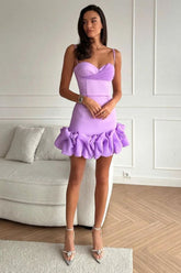 Draped Ruffle Mini Bustier Dress | Dress In Beauty